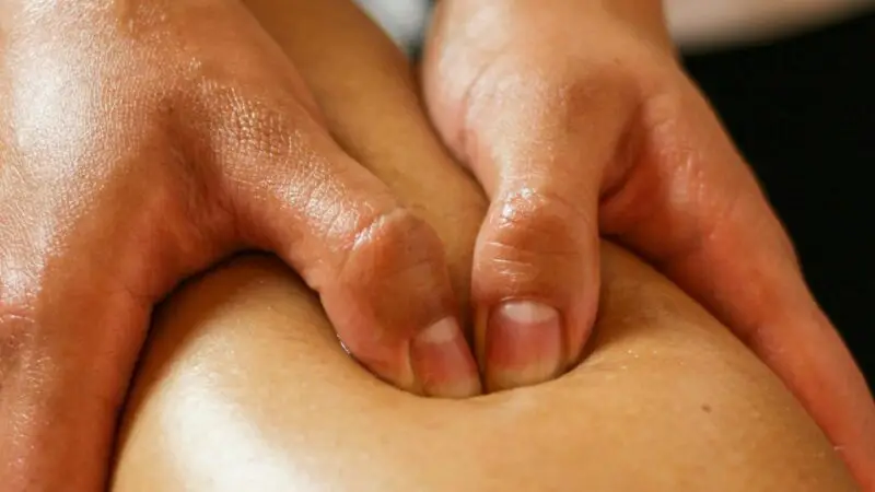 Leg is being massaged
