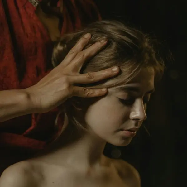 Woman having a relaxing Indian Head Massage